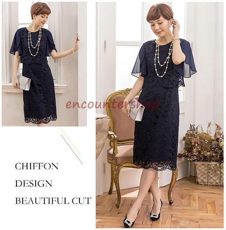 パーティードレス ワンピース 袖あり フォーマルドレス 膝丈 半袖 お呼ばれ 結婚式 パーティー 20代 30代 40代 パーティー