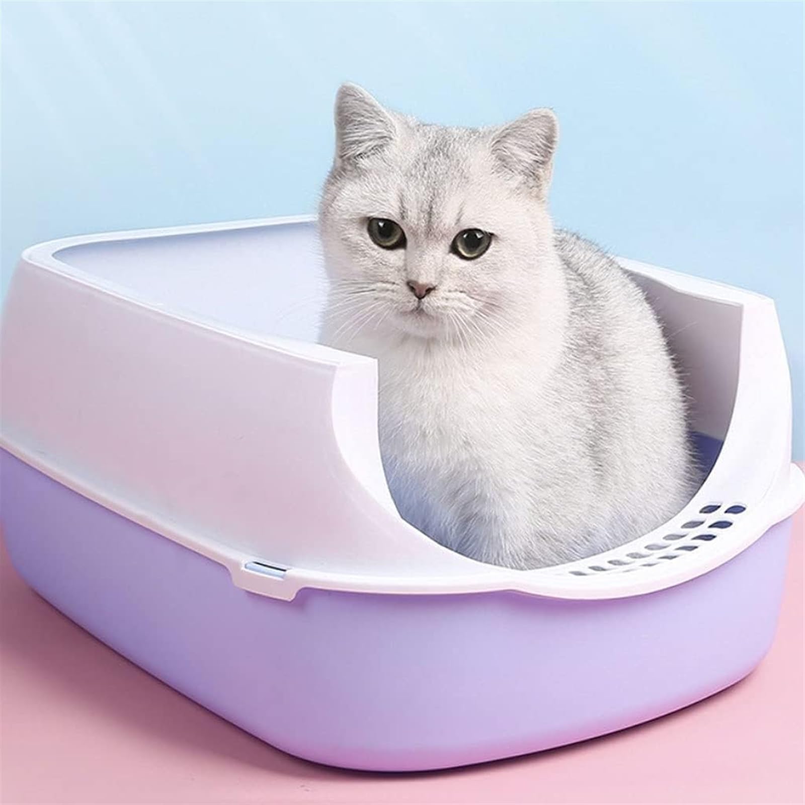 Duradera Arenero Gato Caja De Arena para Gatos Plástico Completamente Cerrada con Pala para para, Orinal para Gatitos Sin Olor, Fácil Limpiar para Todos Los Servicio Pesado(Oranje)