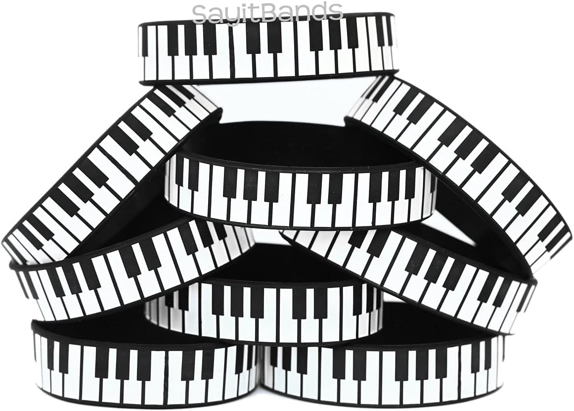 Piano Wristbands (from 2 to 100 Bands) - Keys of a Piano Bracelets
