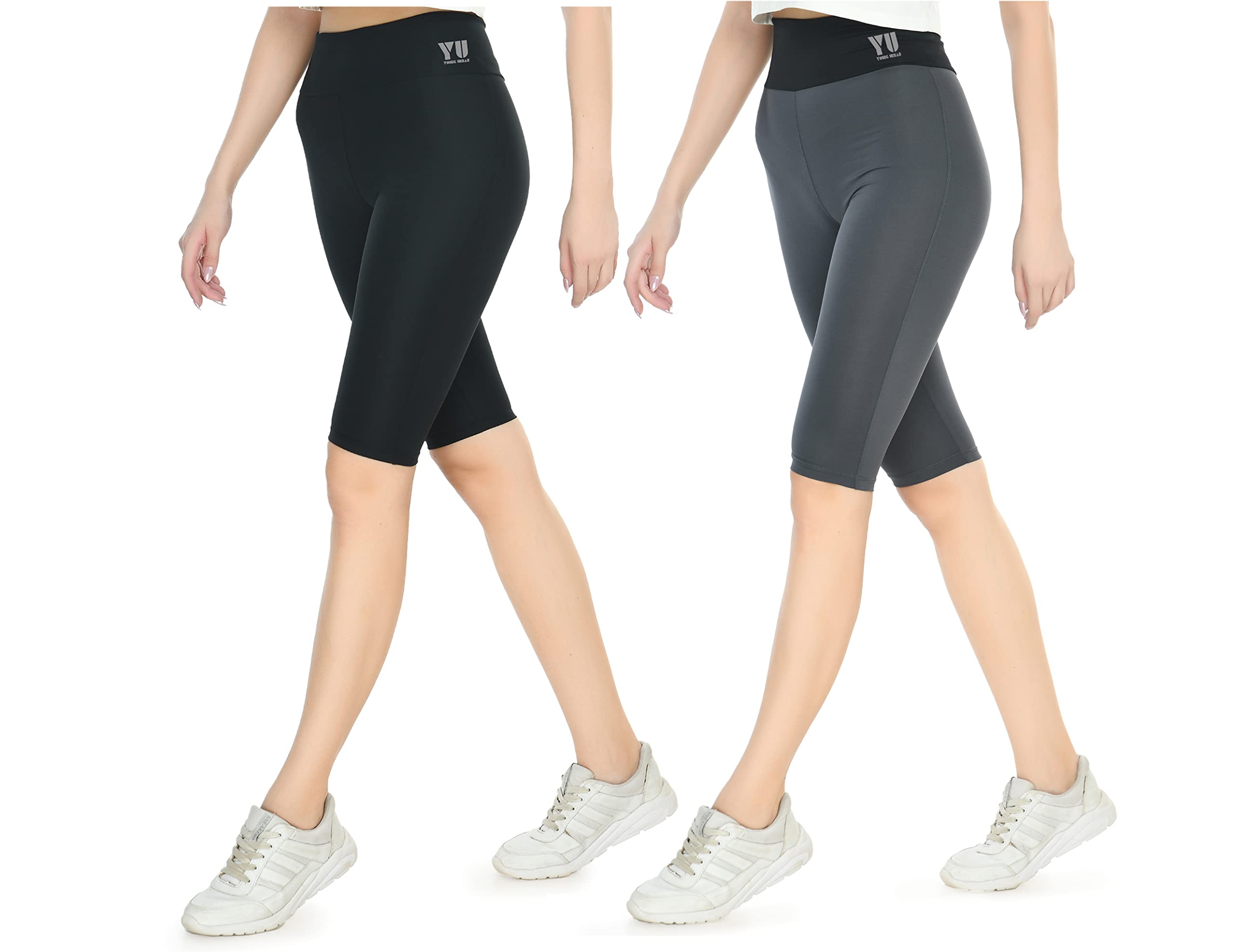 YoungUrban Women's Stretchable Gym, Running, Sports Shorts/Capri Combo Pack of 2
