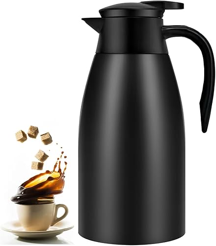 Botella térmica térmica de acero inoxidable para café agua caliente té bebidas calientes mantiene 12 horas calientes 24 horas frías color negro Botella térmica térmica de acero inoxidable para café agua caliente té bebidas calientes mantiene 12 horas calientes 24 horas frías color negro