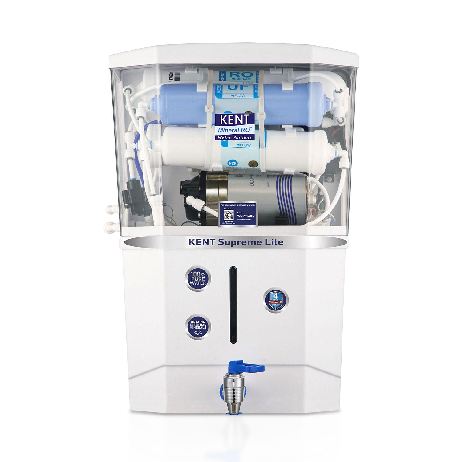 KENT Supreme Lite RO Water Purifier | INR 1000 Off on Exchange | 4 Years Free Service | ISI Marked | RO + UF + TDS Control | 8L Tank | 20 LPH Flow | White (B08BPQS9C7) Amazon Price History, Amazon Price Tracker