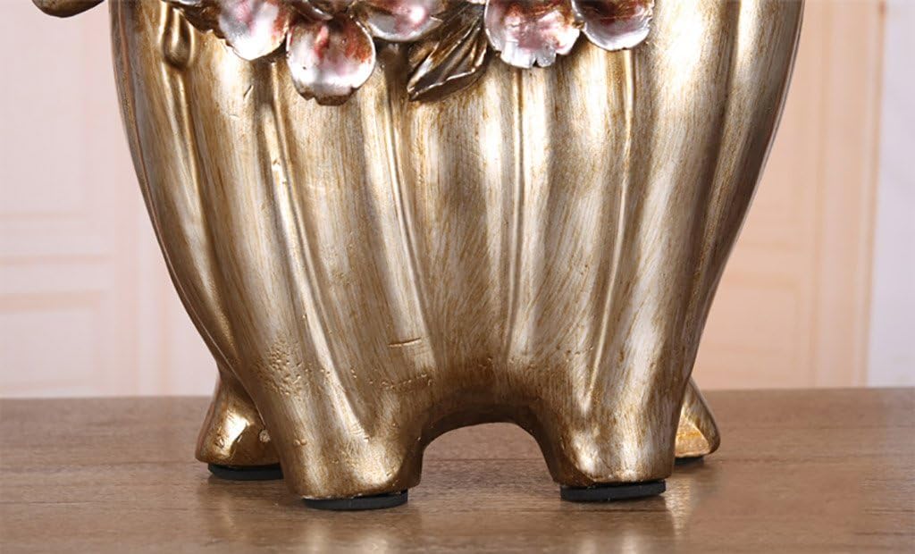 Retro Mantel/Mantle Rhythm Quartz Clock Elephant Living Room Desk Shelf Clocks Decoration (Color : Brown)