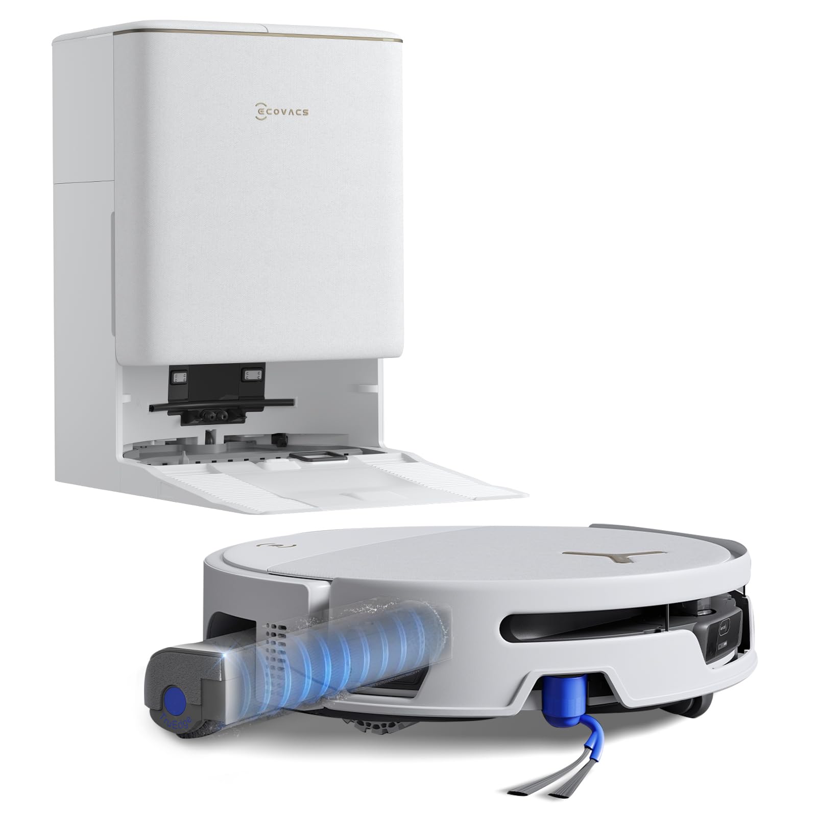 ECOVACS T90S PRO OMNI Saugroboter mit Wischfunktion,  40.000 Pa , BLAST | T90 Upgrade, OZMO ROLLER 3.0, TruEdge 3.0 Kantenreinigung, ZeroTangle 4.0, Schnellladen mit PowerBoost, All-in-One Station