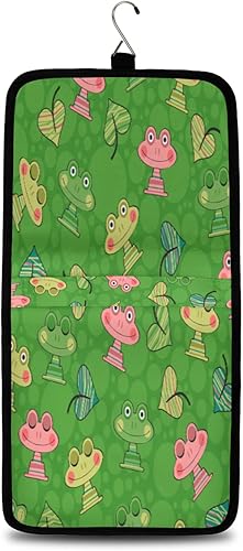 Miniatura 2 de Neceser de viaje colgante, bolsa de cosméticos impermeable de gran capacidad, bolsa de maquillaje portátil de viaje, organizador-1, Rana animal