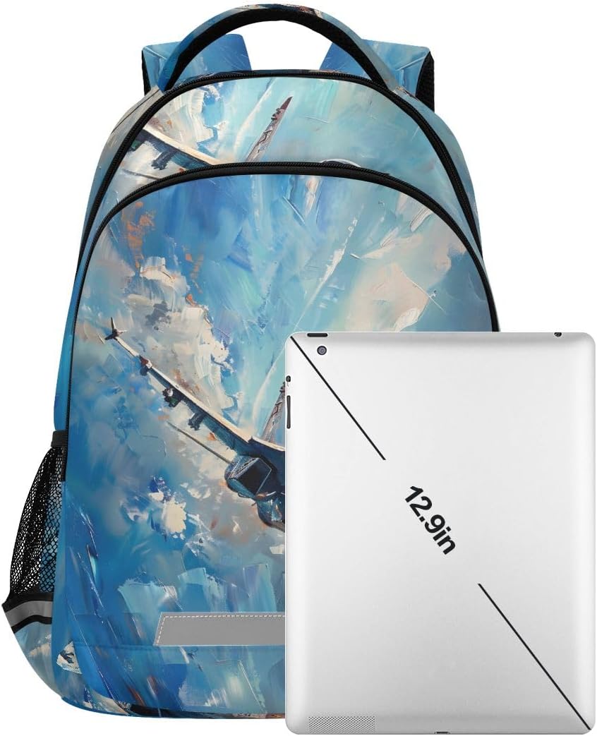 ALAZA Toddler Backpack School Girls Boys Bookbag Kids Children Bags Fighter Jet Painting Student Daypack Travel Teen - Image 6