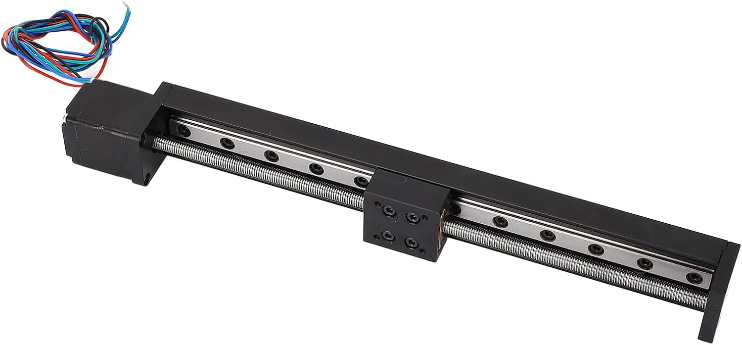 Brilluxa Linear Actuator, 200mm Stroke Linear Rail Slide with T6x1 Lead Screw and 28 Stepper Motor, CNC Motion Stage Guide for Automation Equipment