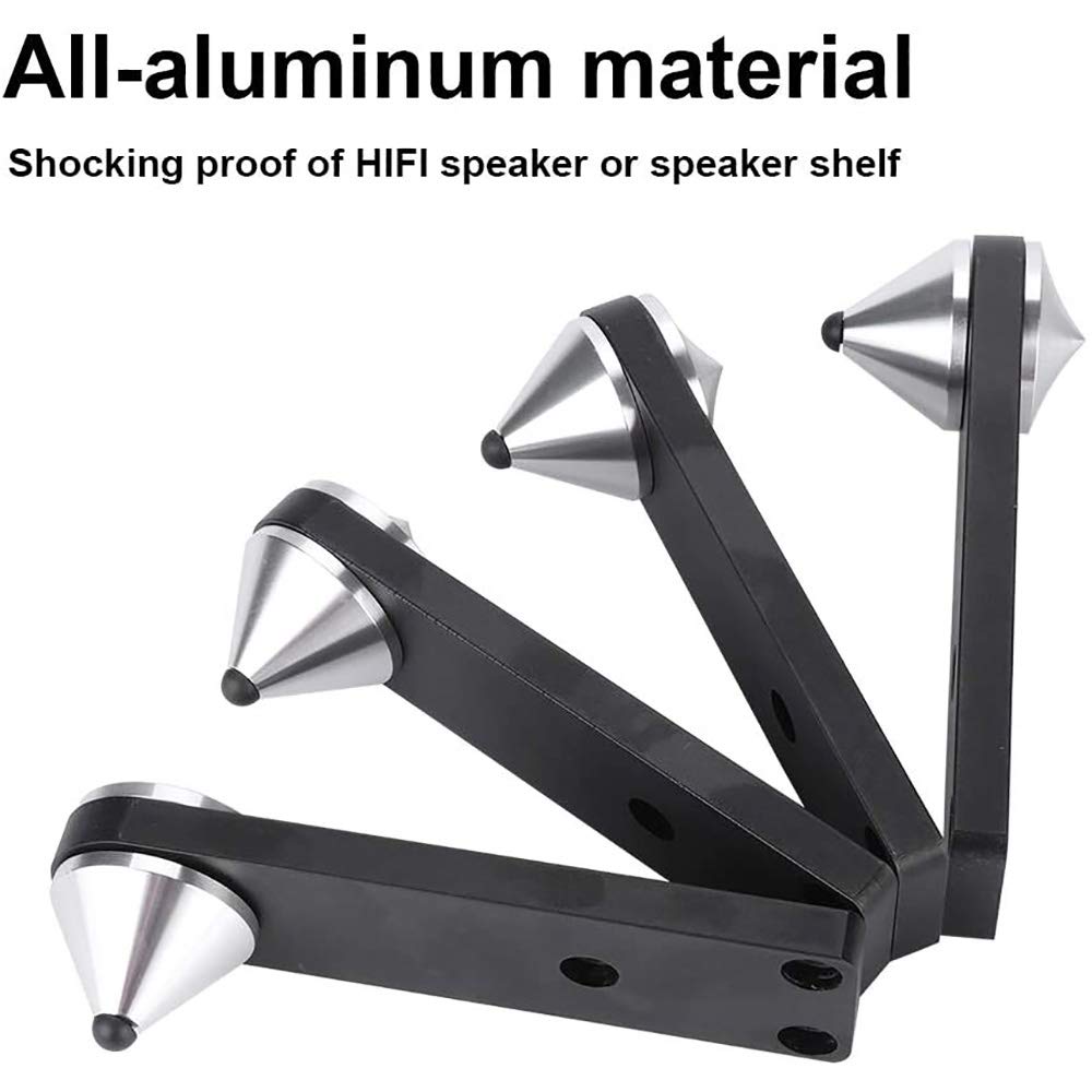 POFET Speaker Spikes, 4 Pezzi in Ottone Isolamento Spikes Piedi HiFi Altoparlante Supporto mensola Cono Base Pads per apparecchiature audio, subwoofer, altoparlanti, amplificatori di potenza