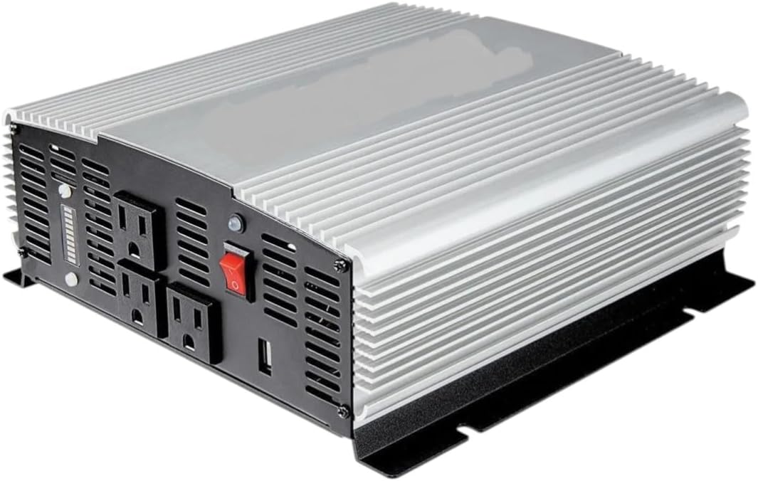 Fits Jupiter 2000 Watt Power Inverter 12V to 120V – 4000W Peak Car Battery Inverter Modified Sine Wave Converter with 3 AC Outlets & USB – Truck RV Camping Emergency Backup