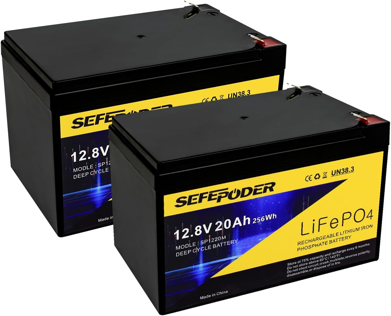 12V 20Ah Lithium LiFePO4 Deep Cycle Battery 2 Pack product image