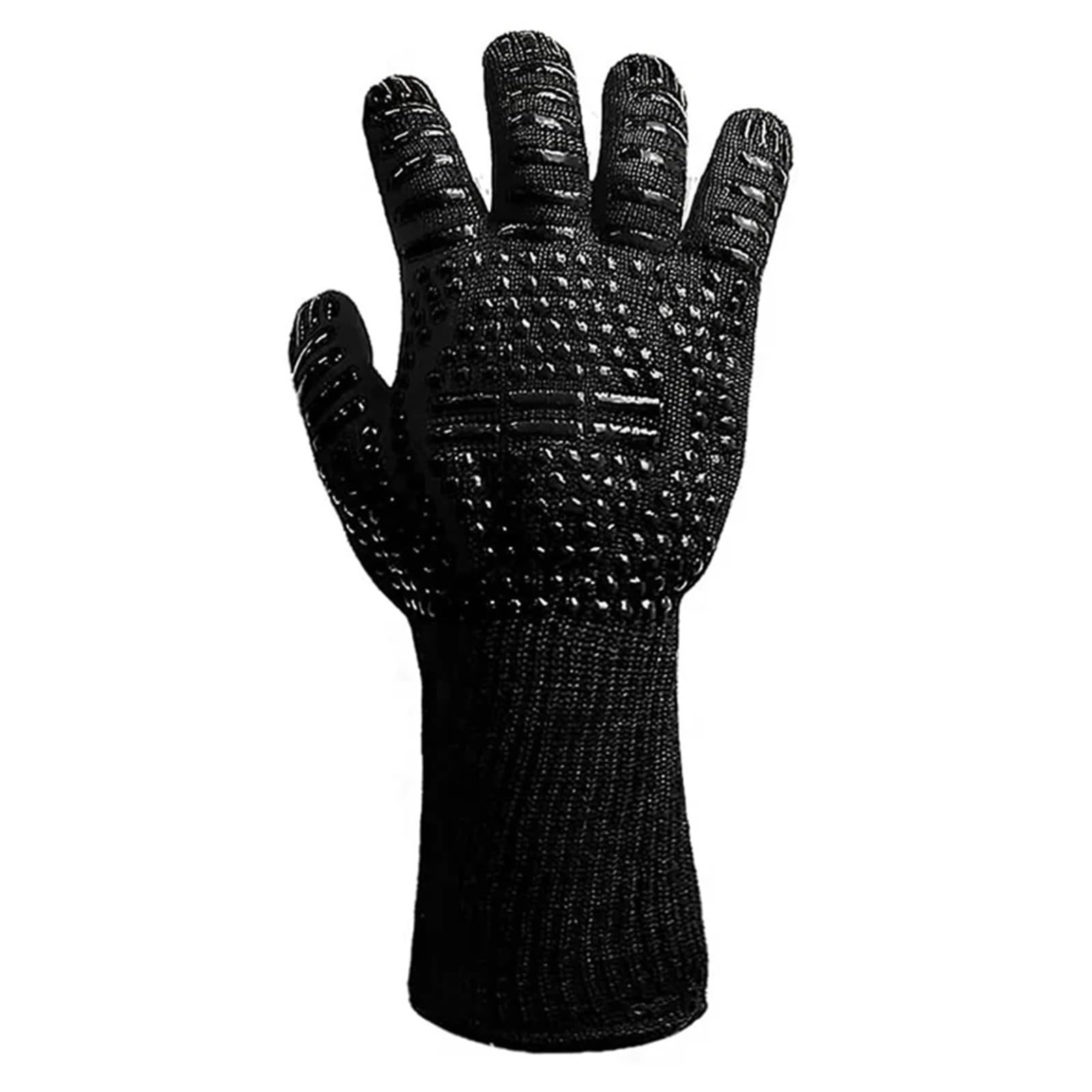 Guantes Barbacoa Guantes bicapa resistentes a altas temperaturas, guantes for asar, manoplas antideslizantes de silicona for horno, resistencia al desgaste, barbacoa, cocinar y hornear(1pair Men Black
