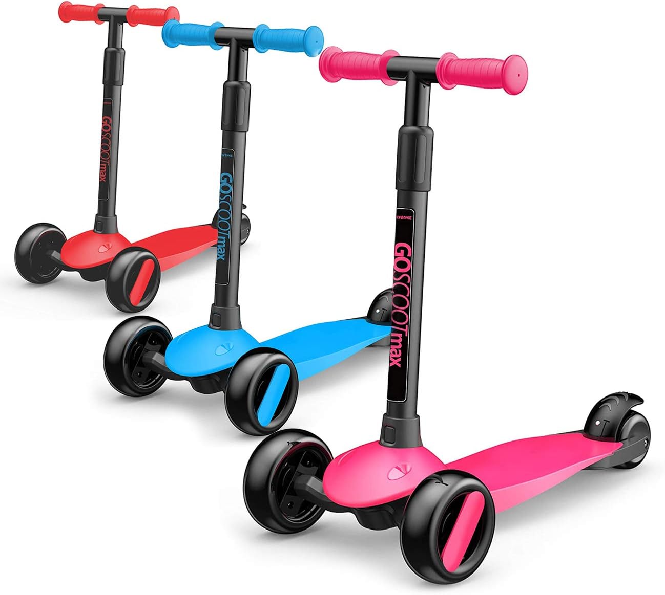 New-Bounce Scooters for Toddlers - 3 Wheel Scooter for kids with Adjustable Handlebar - The GoScoot MAX is Perfect for Children and Toddlers, Girls and Boys Ages 3-10