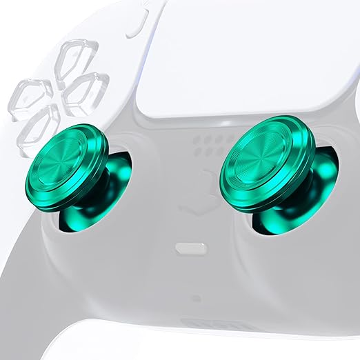 eXtremeRate Custom Green Metal Thumbsticks for PS5 Controller, Replacement Aluminum Analog Stick Joystick for PS4 Controller