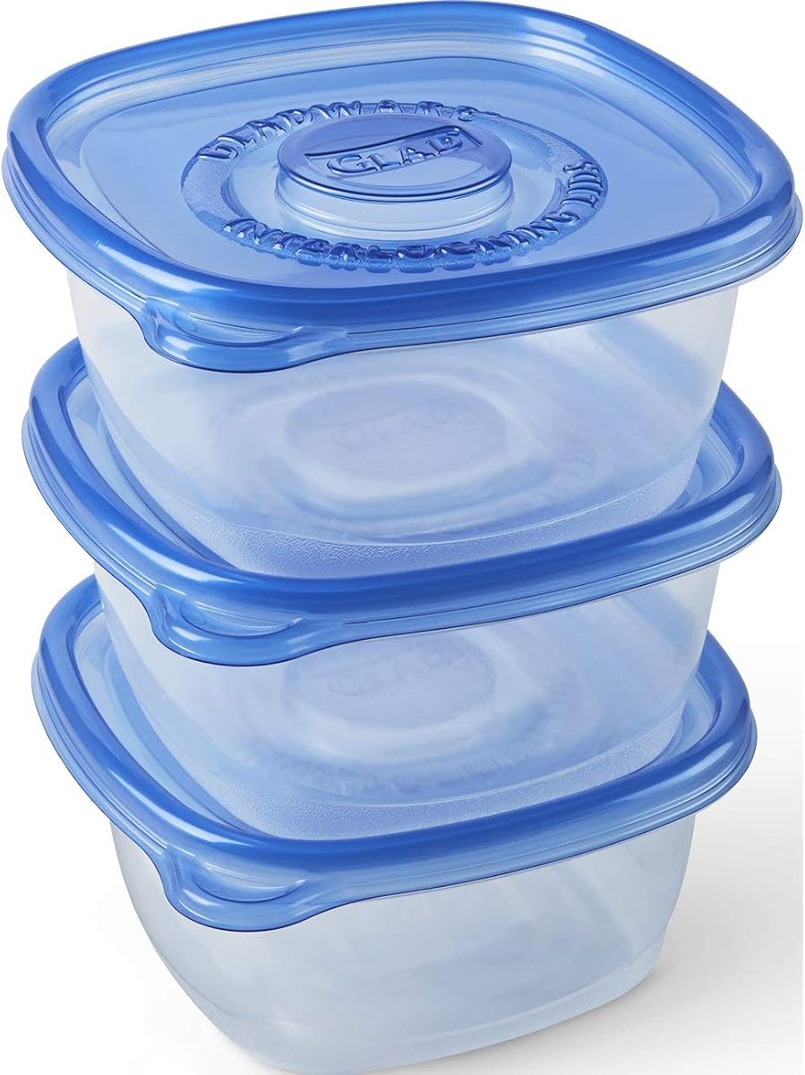 Glad Food Storage Containers - Tall Entree Container - 42 Ounce - 3 Containers