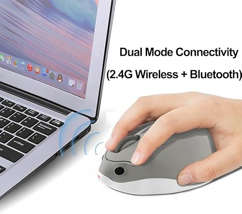 Miniatura 2 de Ratón inalámbrico Bluetooth con forma de hámster, kawaii, divertido, portátil, ergonómico, silencioso, ligero, silencioso, inalámbrico, para PC,