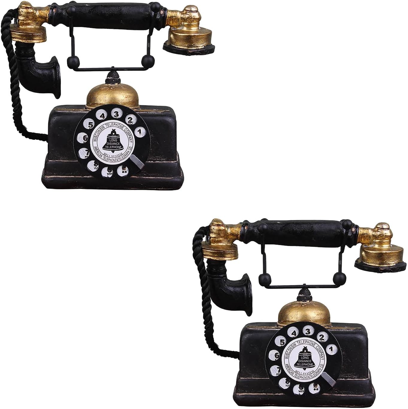 Corded Retro Phone Vintage Decorative Telephones Cafe bar Window Decor Model Home Desk Decoration