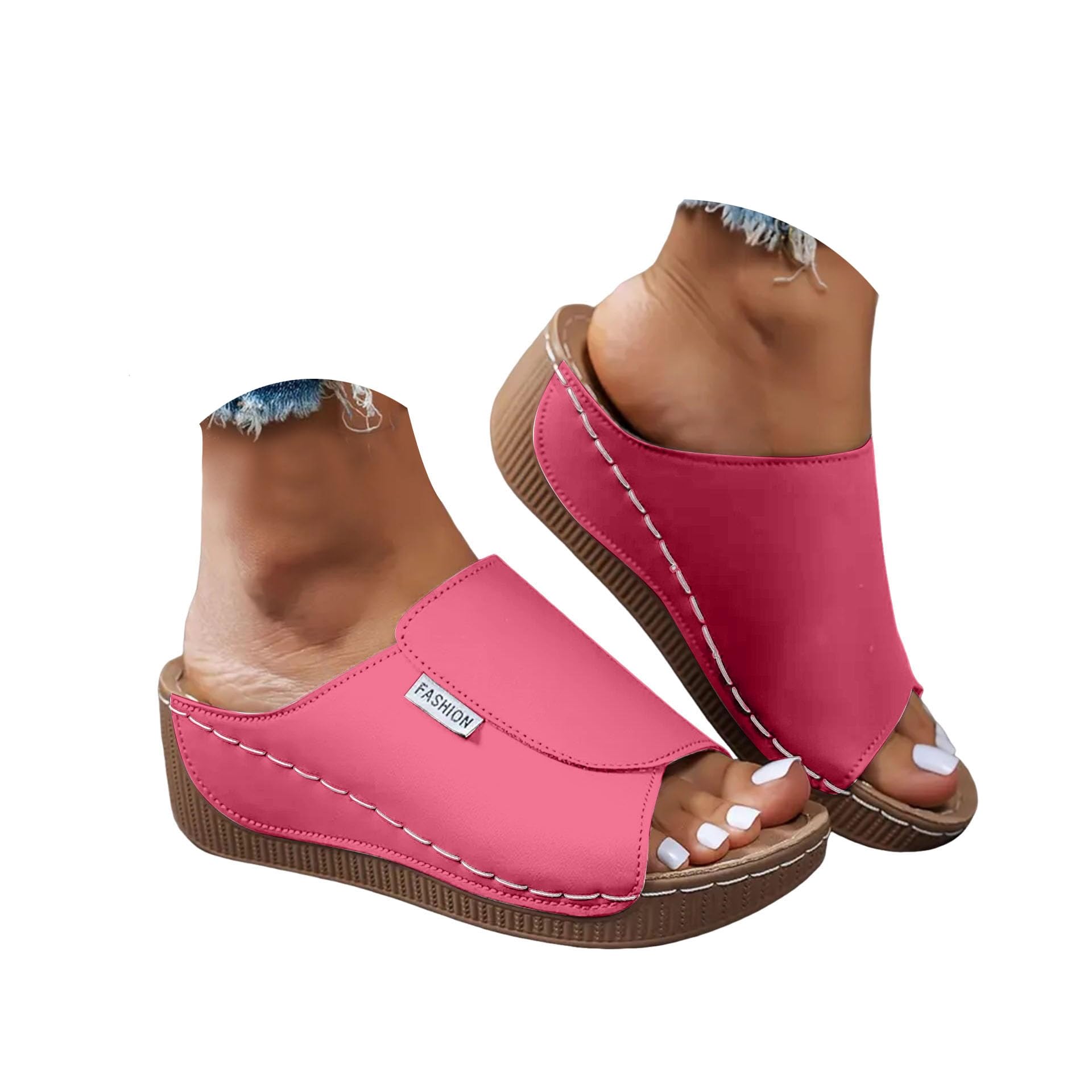 Sandals Womens Flip Flops 2026 Beach Slip On Open Toe Wedge Sandals for Women Dressy Summer Casual Comfortable Wedges Slippers — view 22
