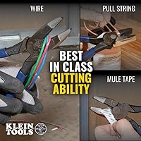 Vista 5 de Klein Tools D2139NE11055 - Juego de alicates, fabricado en Estados Unidos, con alicates de corte lateral de Lineman y pelacables de cobre