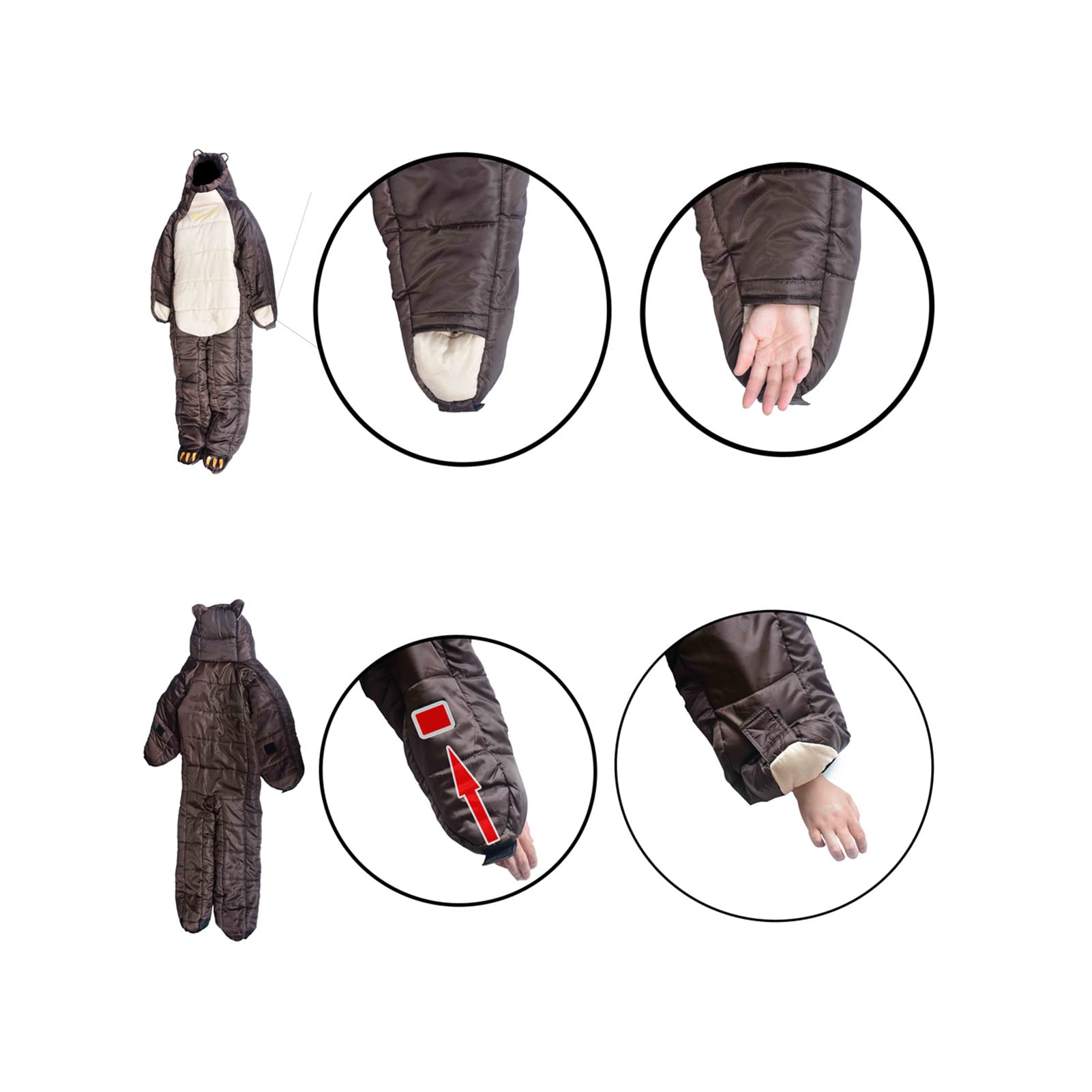 寝袋 動けるあったか寝袋 クマの形をしたヒグマキャンプアウトドア寝袋 男女兼用 防災グッズ 防災用シュラフ 着たまま動きまわることの出来るあったか寝袋 Amazon.co.jp: 寝袋 動けるあったか寝袋 クマの形をしたヒグマキャンプ