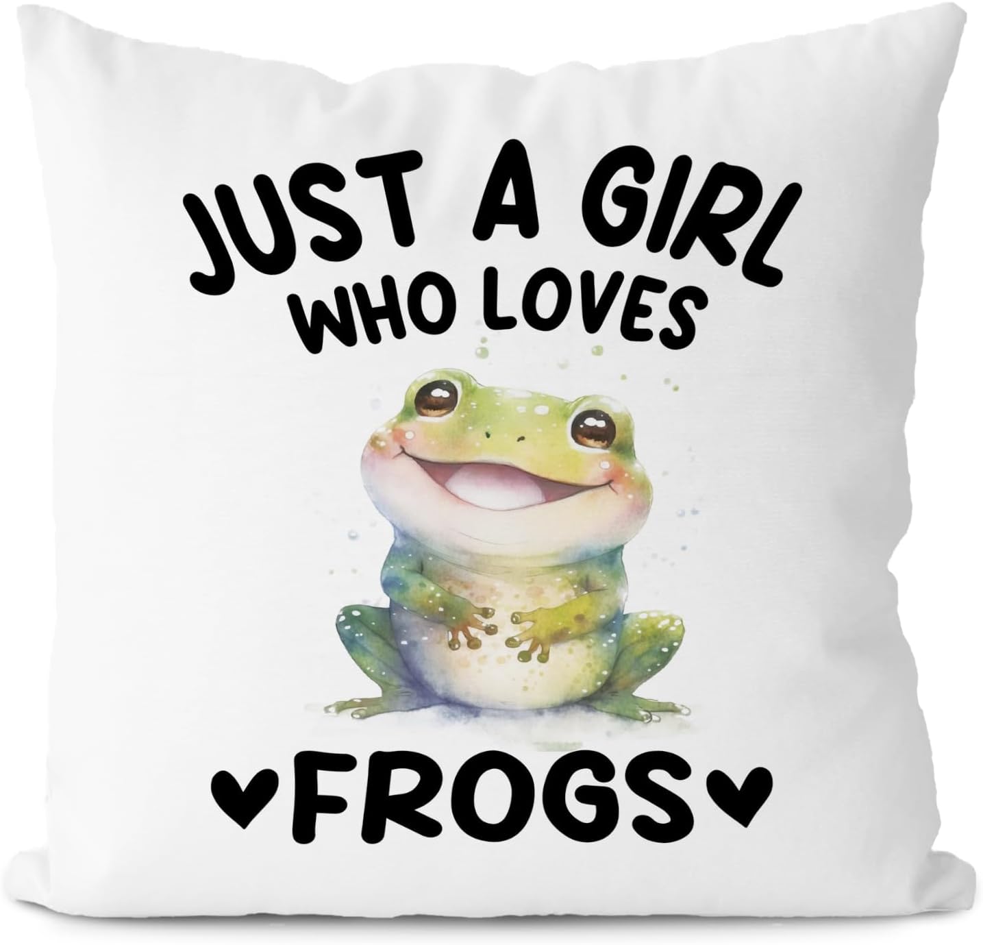 KEUSPI Just a Girl Who Loves Frogs Pillow Covers Decor for Home Girls Room Bedroom Frogs Gifts for Girls Frog Lovers Women