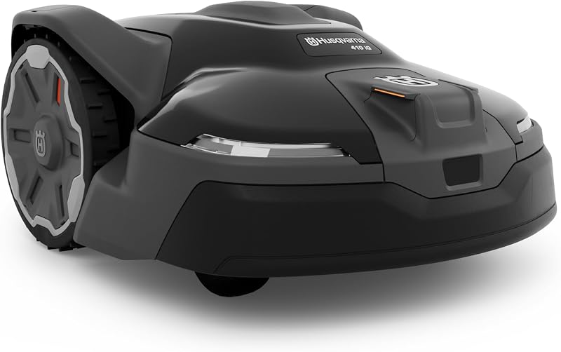 Husqvarna 410iQ ½ Acre, sin cables, con pendiente del 45 %, basado en aplicaciones, robot cortadora de césped | Robot cortadora de césped inalámbrico con EPOS®, zonas virtuales configuradas por aplicación, maneja pendientes del 45 %, todo tipo de césped, hasta ½ acre, garantía de 4 años