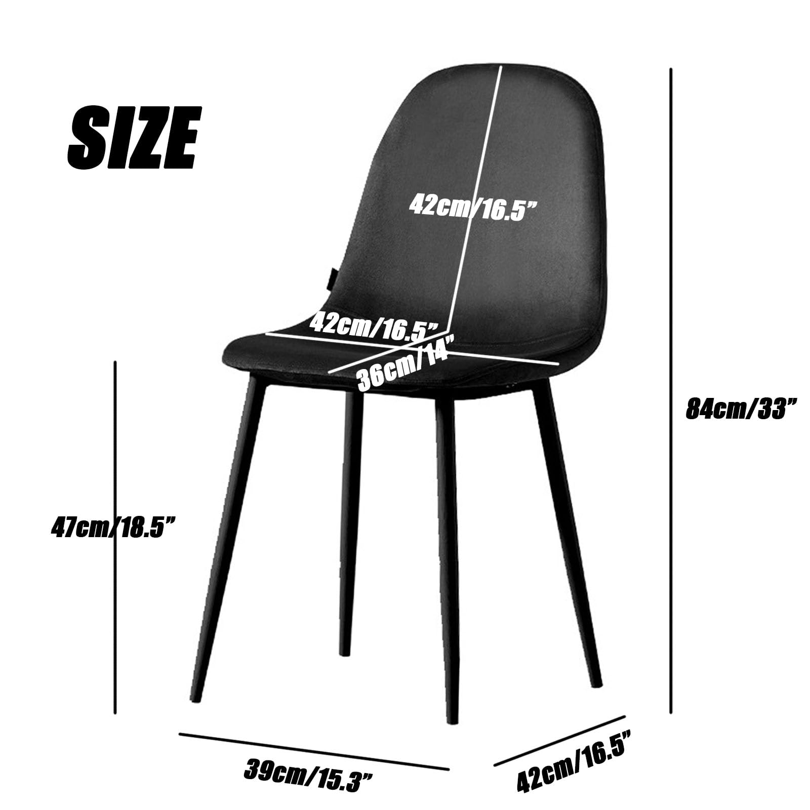 N/A - Set di 2 sedie da pranzo in velluto verde moderne con gambe in metallo, ergonomiche con schienale alto, design senza braccioli, ideali per soggiorno, camera da letto, ristorante, eleganti sedie