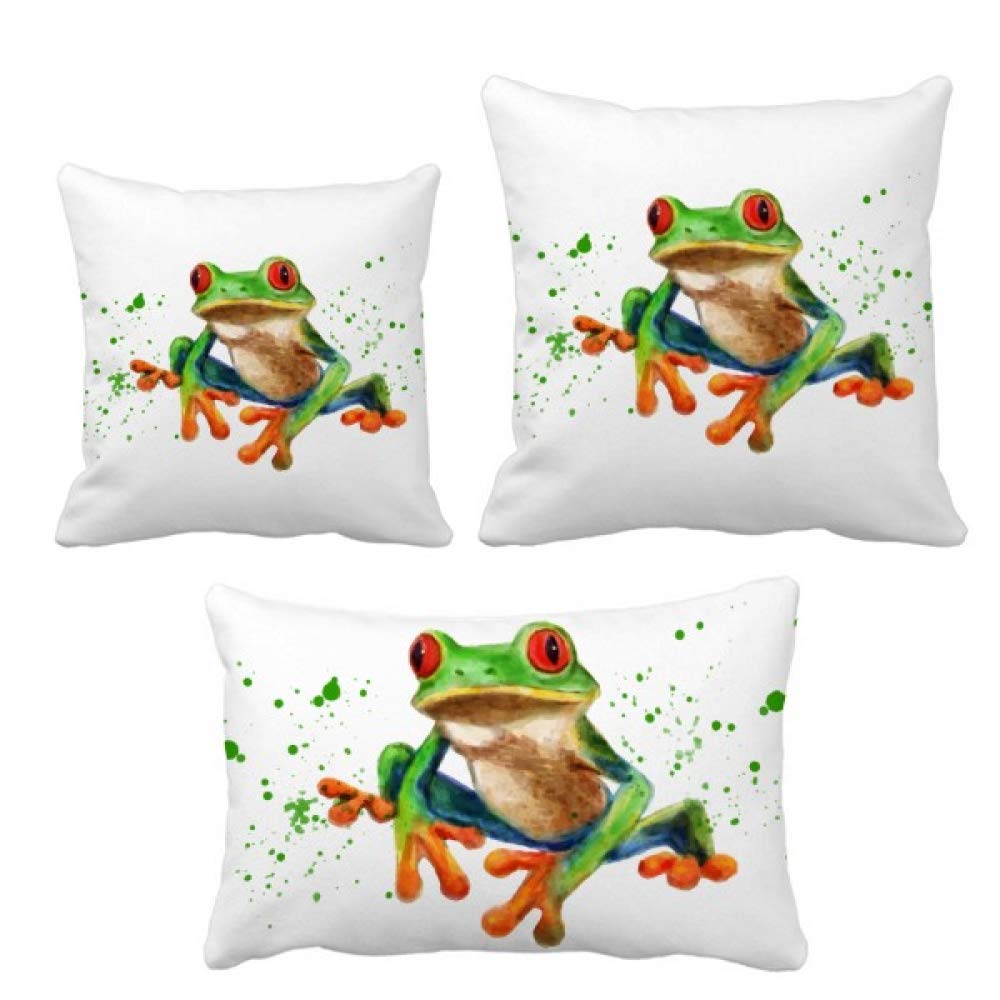 Grenouilles vertes coussins ensemble décoratif parfait pour un cadeau de pendaison de crémaillère