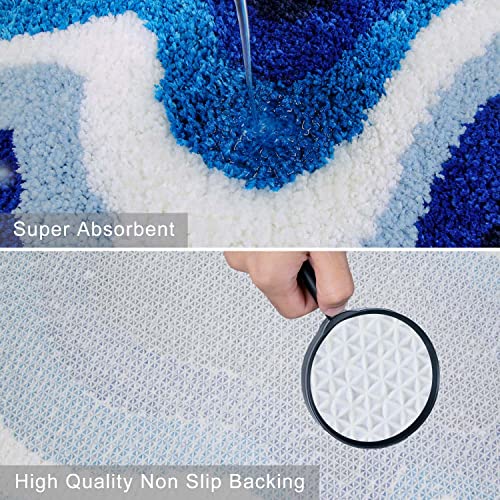 Seavish Kids Blue White Cloud Area Rug Shag Living Room Rugs 3'X5' Novelty Washable Cute Bedroom Rug Non Slip Indoor Carpets Comfy Nursery Rug For Boys Girls Restroom Playroom Dorm Bathroom Decor #TOP2
