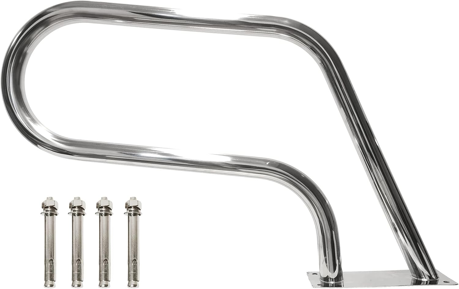 IHAYNER Pool Handrail 32x22.5 Pool Rail 304 Stainless Steel Swimming Pool Stair Rail Pool Hand Rail with Base Plate Silver Rustproof : Patio, Lawn & Garden