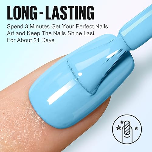 Miniatura 6 de TOMICCA Esmalte de uñas de gel pastel, juego de esmalte de uñas de macarrón de 6 colores, color rosa caramelo, azul, kit de esmalte de uñas de gel