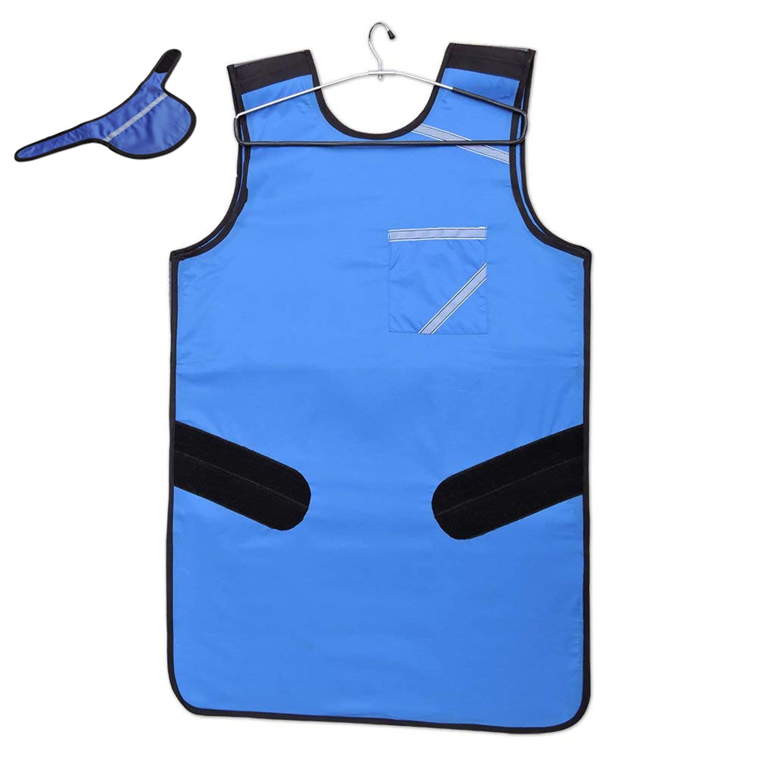 Tablier en plomb bleu de 0,5 mm avec protection thyroïde (col thyroïde) pour travailler avec machine X-Ray | Tablier avec bouclier thyroïde (collier thyroïde) et crochet robuste