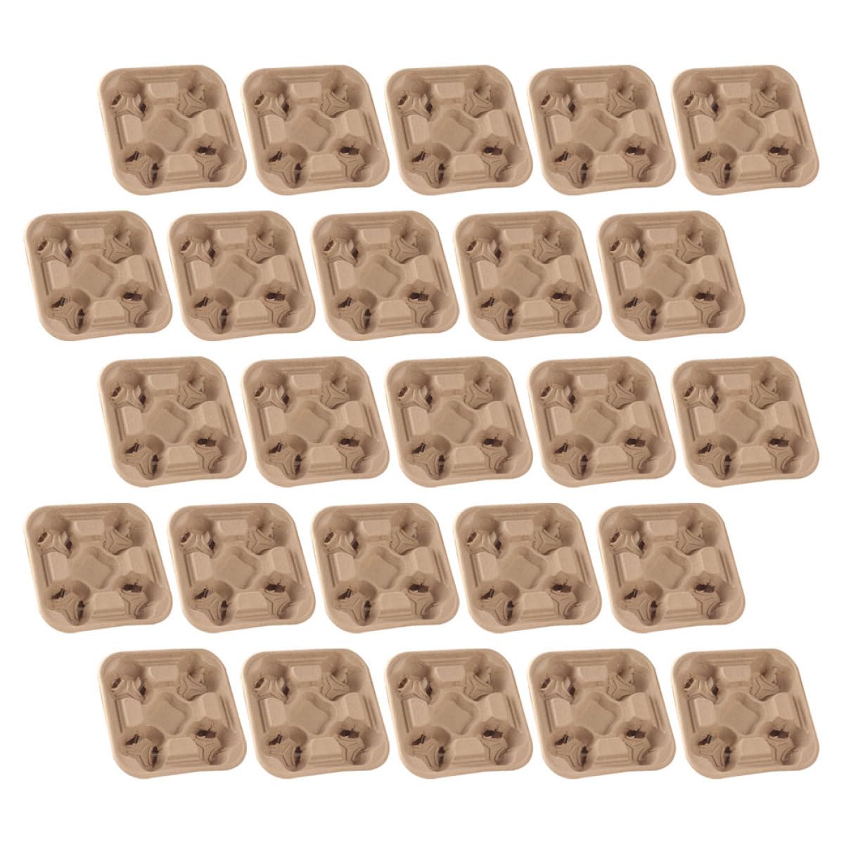 Vassoio Leggero e Resistente in Polpa di Carta Biodegradabile Porta Tazze da Caffè 25 Pezzi Design Semplice e Pratico per Ristoranti e Casa