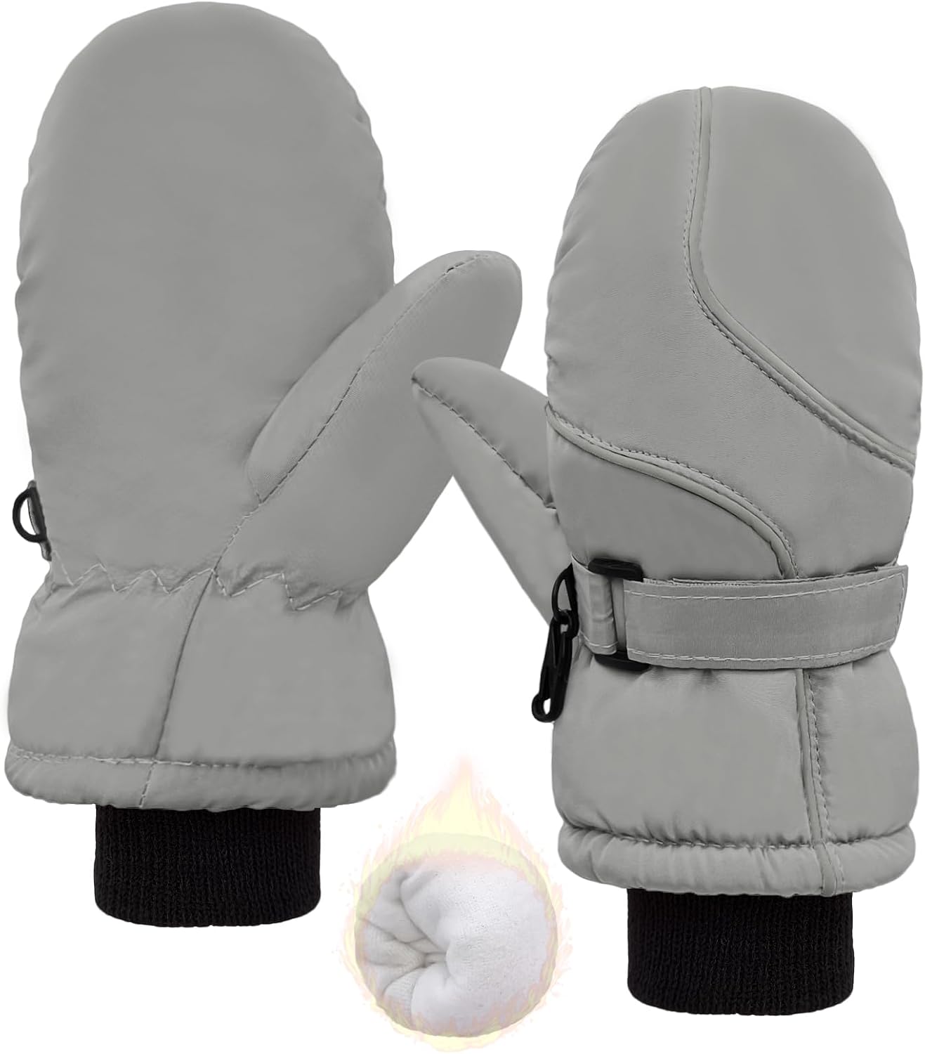 Kids Mittens Girls Boys Winter Waterproof Windproof Warm Fleece Thermal Snow Gloves for Cold Weather 3-6 Years