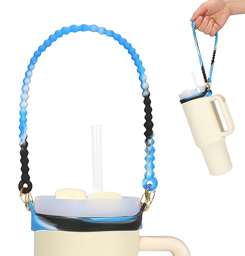 Wellmora Mango de botella de agua, eslinga de silicona suave y duradera, soporte con correa para botellas de 8 a 40 onzas, compatible con accesorios Wellmora Mango de botella de agua, eslinga de silicona suave y duradera, soporte con correa para botellas de 8 a 40 onzas, compatible con accesorios