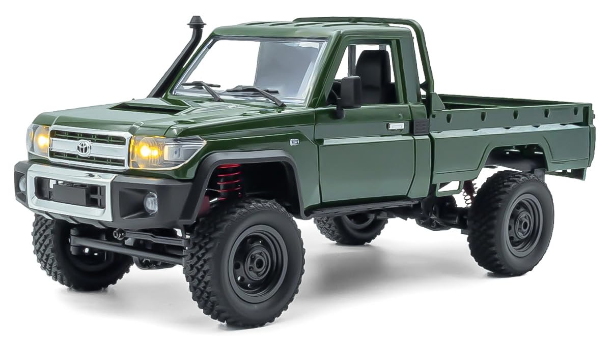 Coche teledirigido resistente 1:12 – Toyota Land Cruiser RC Auto 4WD para exteriores con luz LED, 30 minutos de tiempo de conducción, vehículo todoterreno, coche teledirigido a partir de 6