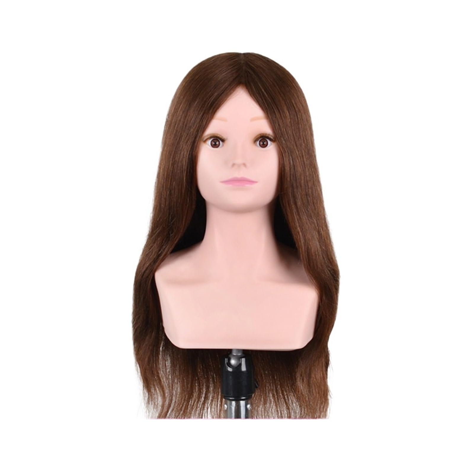 Training Mannequin Head Wig with Shoulder 24'' 80%Real Hair Hairstyles Hairdresser Practice Traning Braiding(100Real Hair Bro)