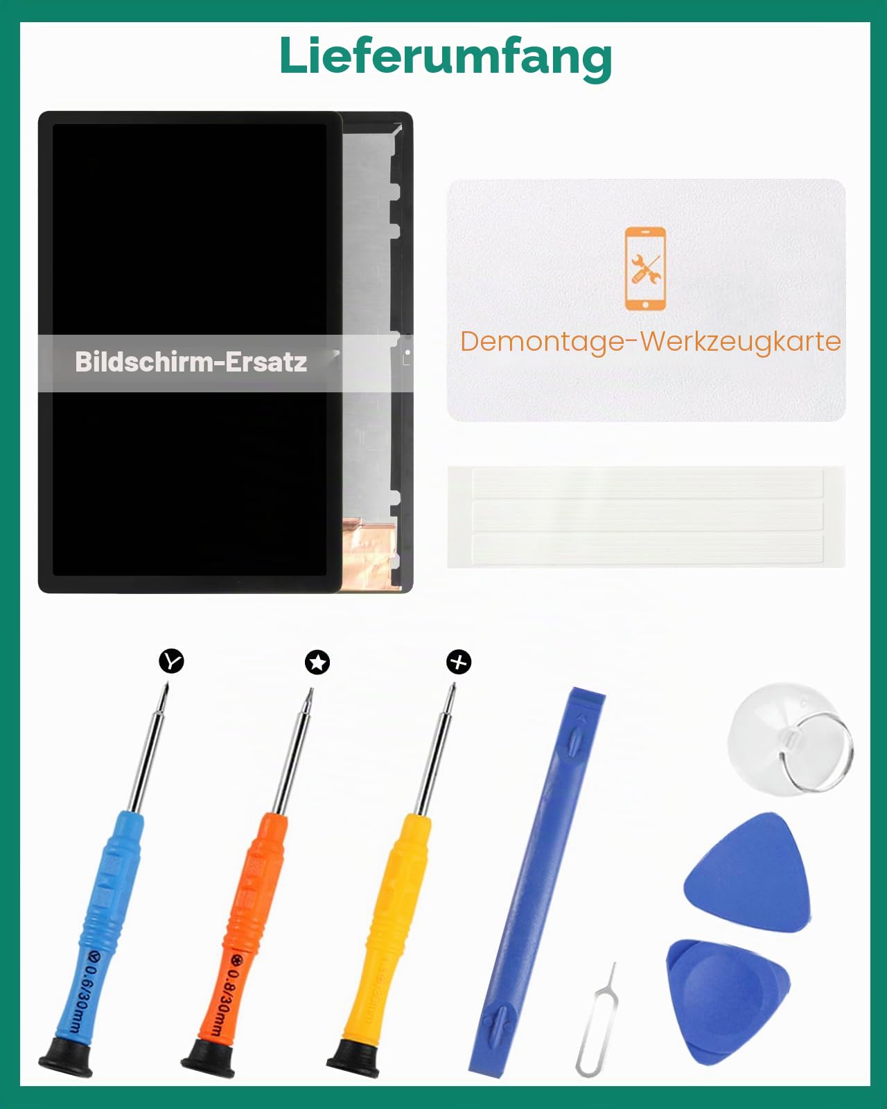 SRJTEK Ersatz-LCD-Bildschirm für Samsung Galaxy Tab A7 10.4 (2020) T500 LCD Display Touch Digitizer Assembly SM-T500, SM-T505 Teile-Kits