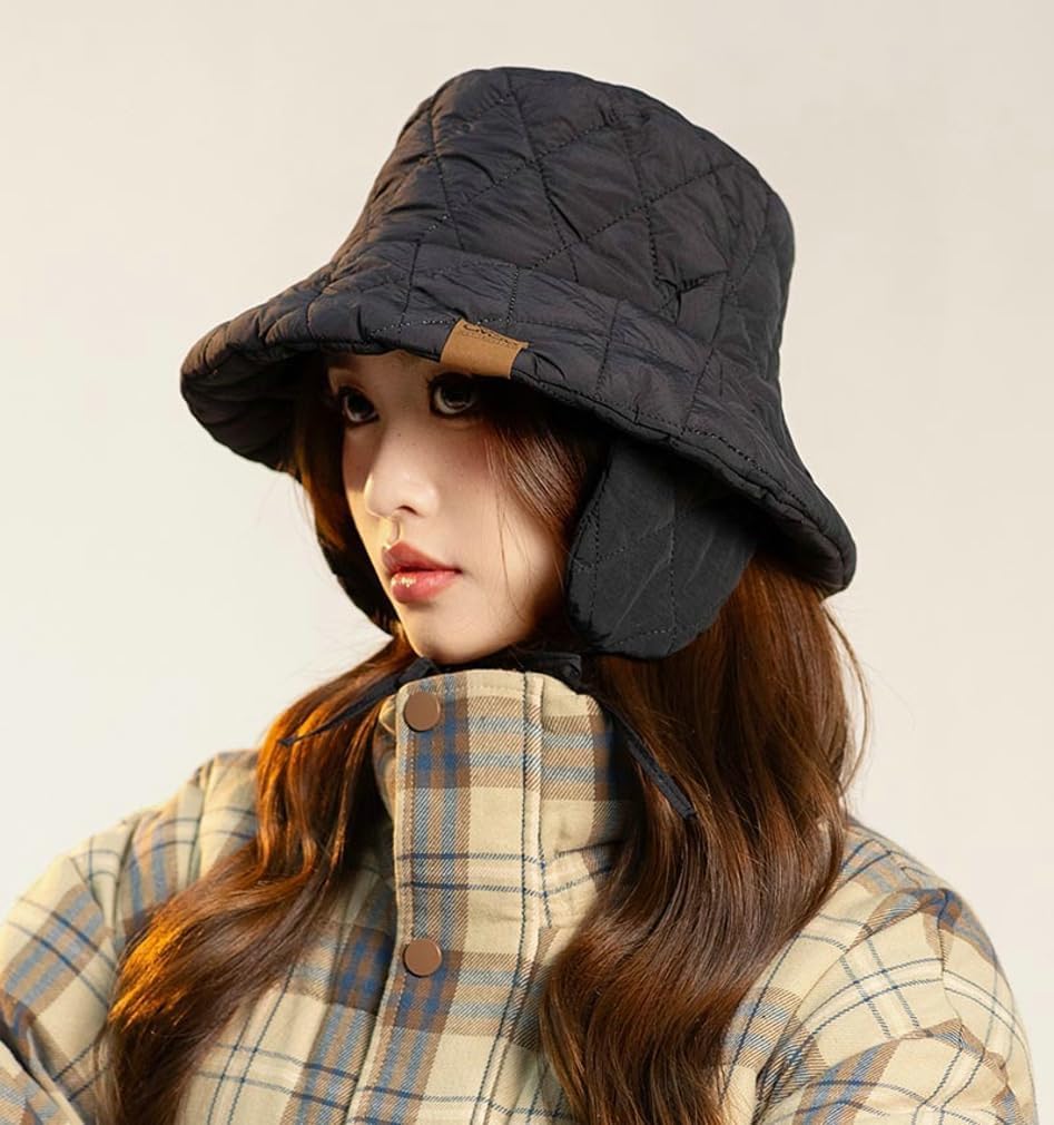 Winter Bucket Hat with Ear Flaps Fuzzy Beanie Hat Warm Beanies Hat Fisherman Cap for Women Men Cloche Hat Aviator Caps - Image 5