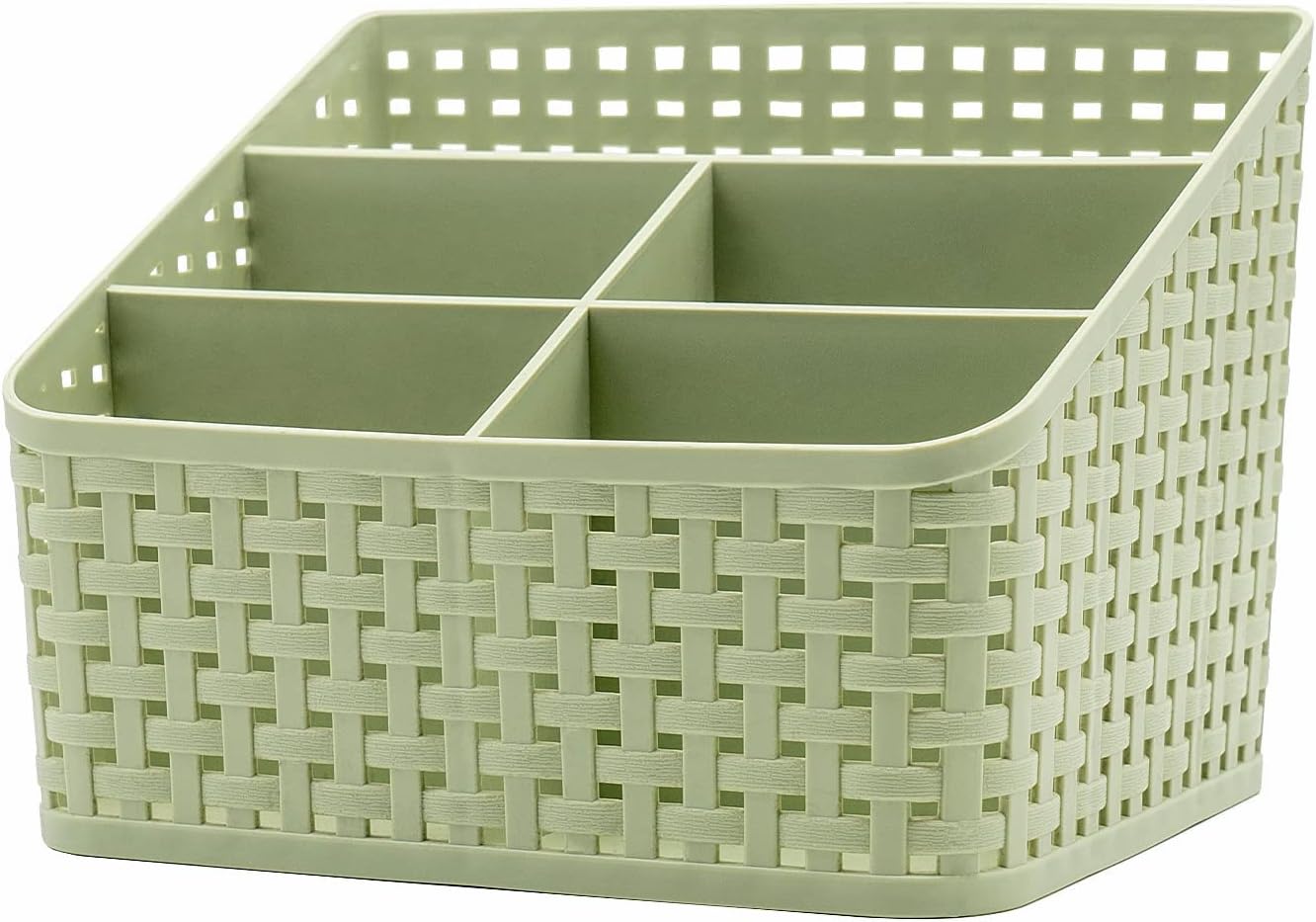Fai Top Storage Basket, Cosmetic Box Organiser,Plastic Storage Box Desktop 5 Grid Sub-grid Storage Case Multi-function Storage for Desktop Office Bedroom Countertop Home Kitchen-Green