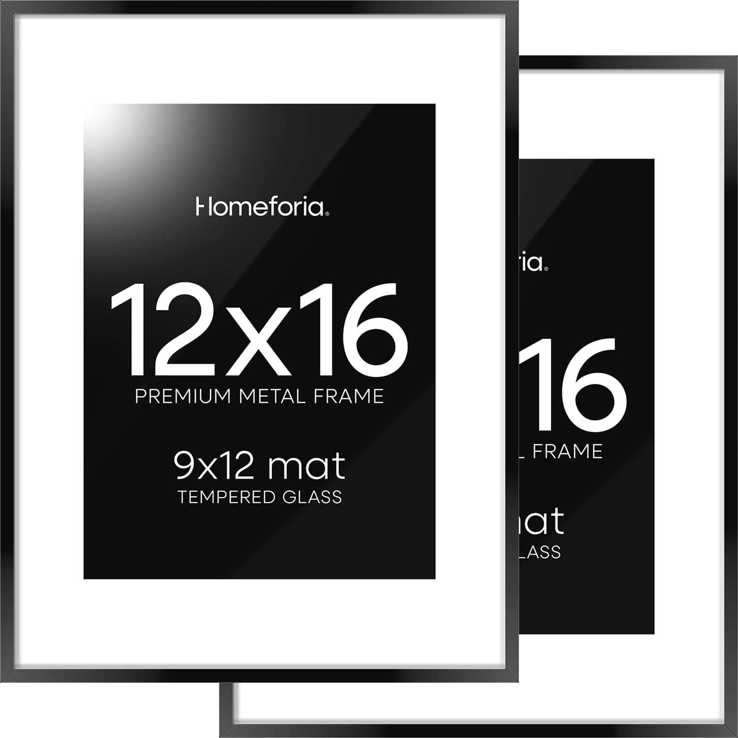 Homeforia 12x16 Picture Frame Set, Black Matte Metal