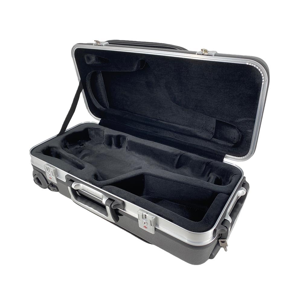 Altsaxophon-Tasche mit Rollen, Karbonfaser, Notenblatt-Tasche, Griff/Schultergurten, Tragetasche für Saxophon-Zubehör