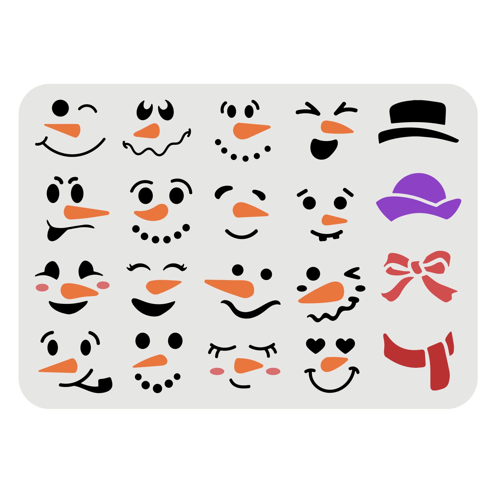 Amazon.com : FINGERINSPIRE Snowman Face Stencil 11.7x8.3 inch Snowman Stencil Plastic Snowman Smile Face Hat Bow Scarf Pattern Stencils DIY Home Christmas Snowman Decor Stencil for Painting on Wood Floor Wall :