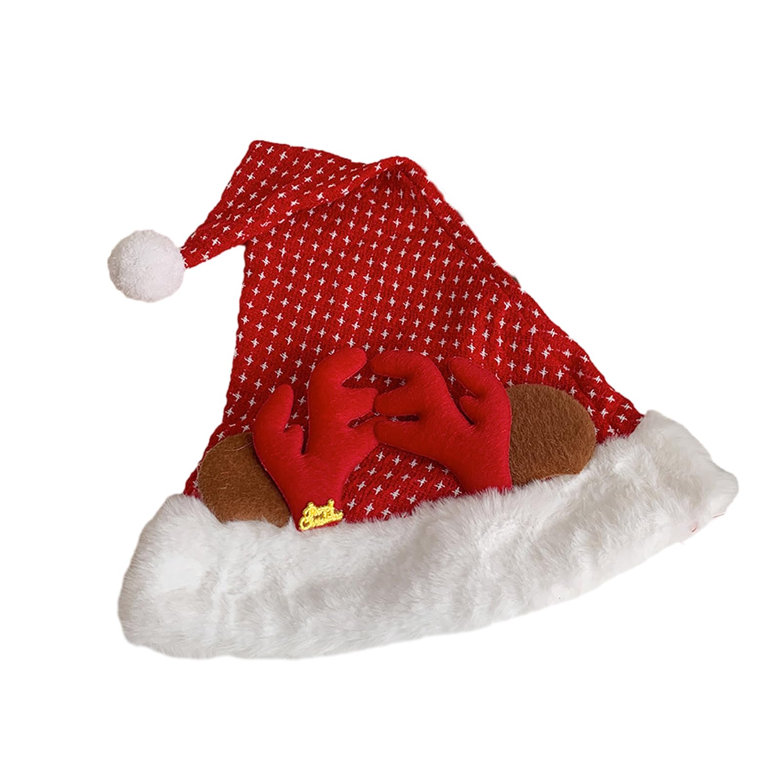Tsophreniq Christmas Headwear Cap Thicken Plush Perfect for the Holidays Colorful Sequins Antler for Cosplay Santa Furry Hat Christmas Hats for Men