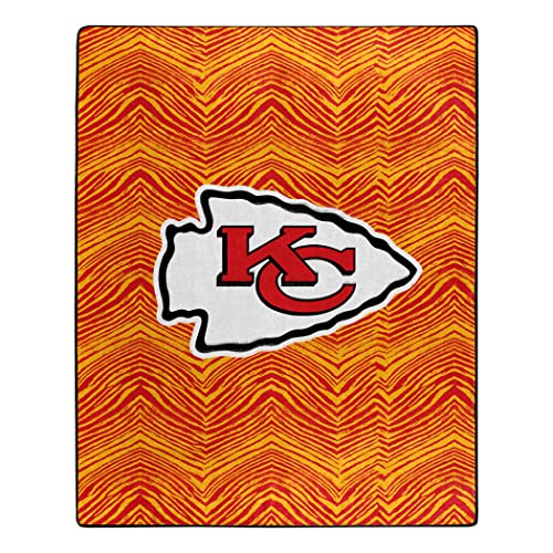 Zubaz by Northwest NFL Zubified Raschel Throw Blanket 50 X 60, Kansas City Chiefs