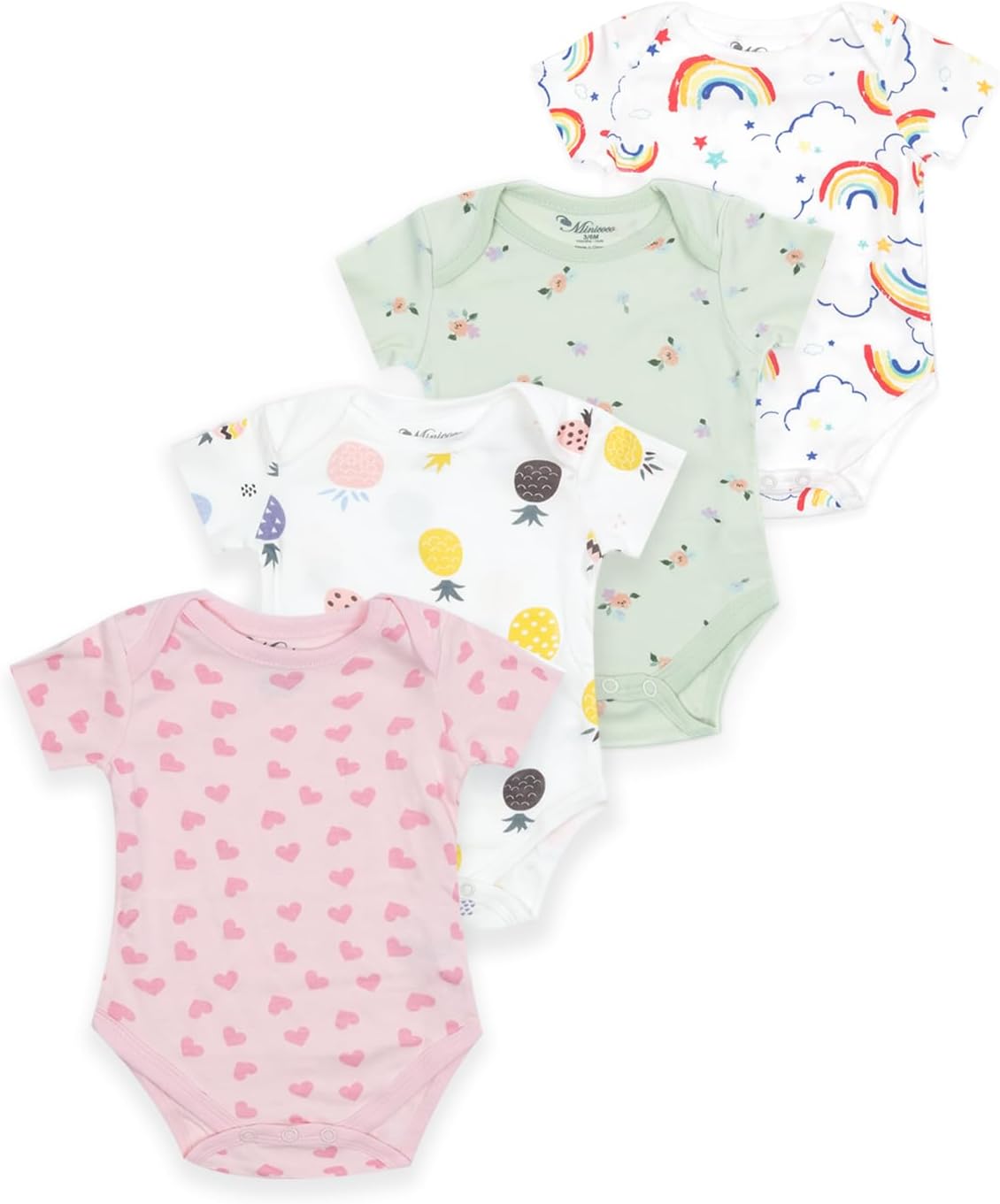 Minicoco Unisex Baby Bodysuits Multipacks Super Soft Baby