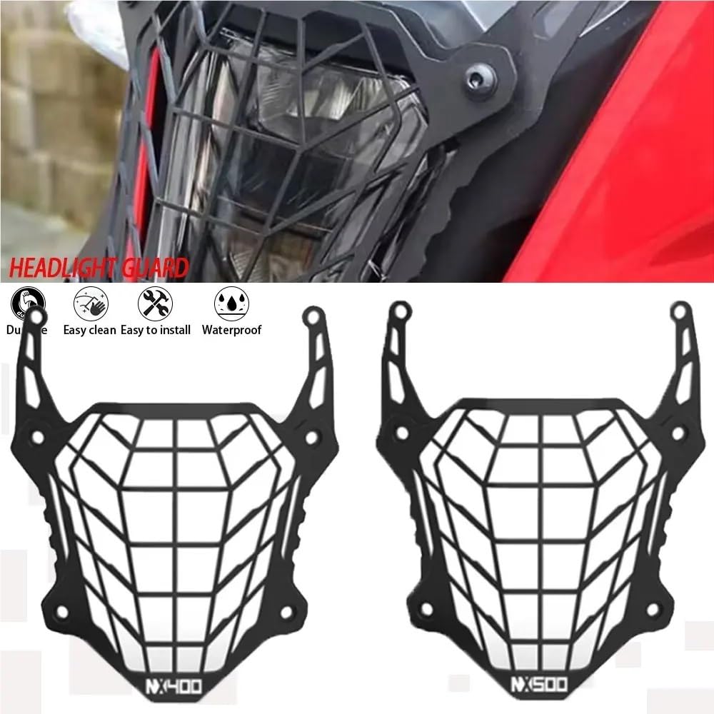 Motorrad Scheinwerfer Grill Für H&ONDA NX400 NX500 2024 Nx 400 500 2025 500NX 400NX Motorrad Zubehör Scheinwerfer Grille Schutz Abdeckung Schutz Schutz(NX500 Logo)