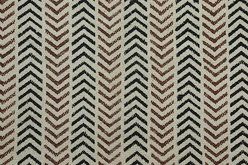 Tapis rectangulaire moderne style bohème en coton lavable beige - 6