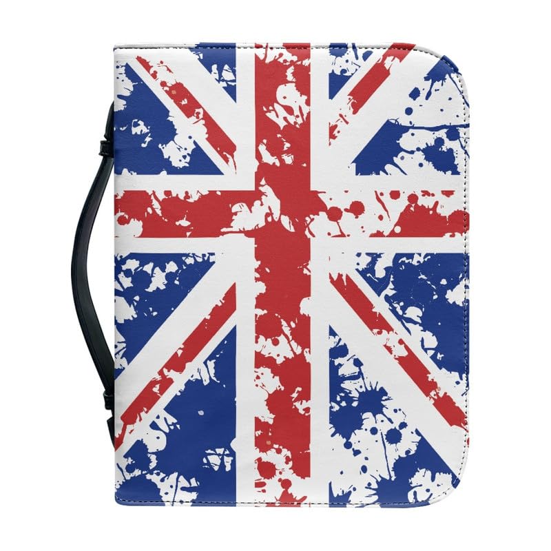 Garronmavis Splashing Union Jack Men-Bible Cover UK Flags Graffiti Stylish Books Bag Britain Flag Church Study Book Covers - 2XL — image 1