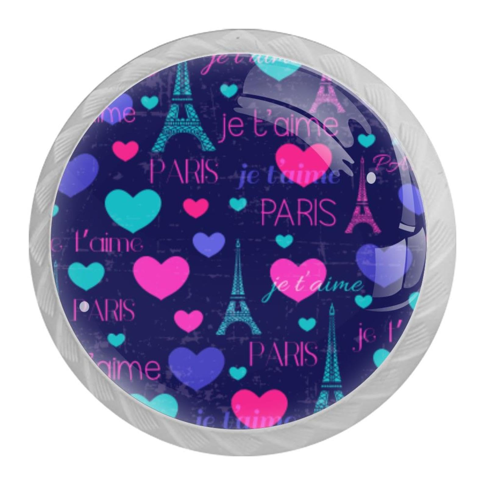 Tqmspg 4 Pieces Drawer Pulls Paris Eiffel Tower Door Knobs Dresser Handles for Kitchen Wardrobe Cupboard Hardware Furniture