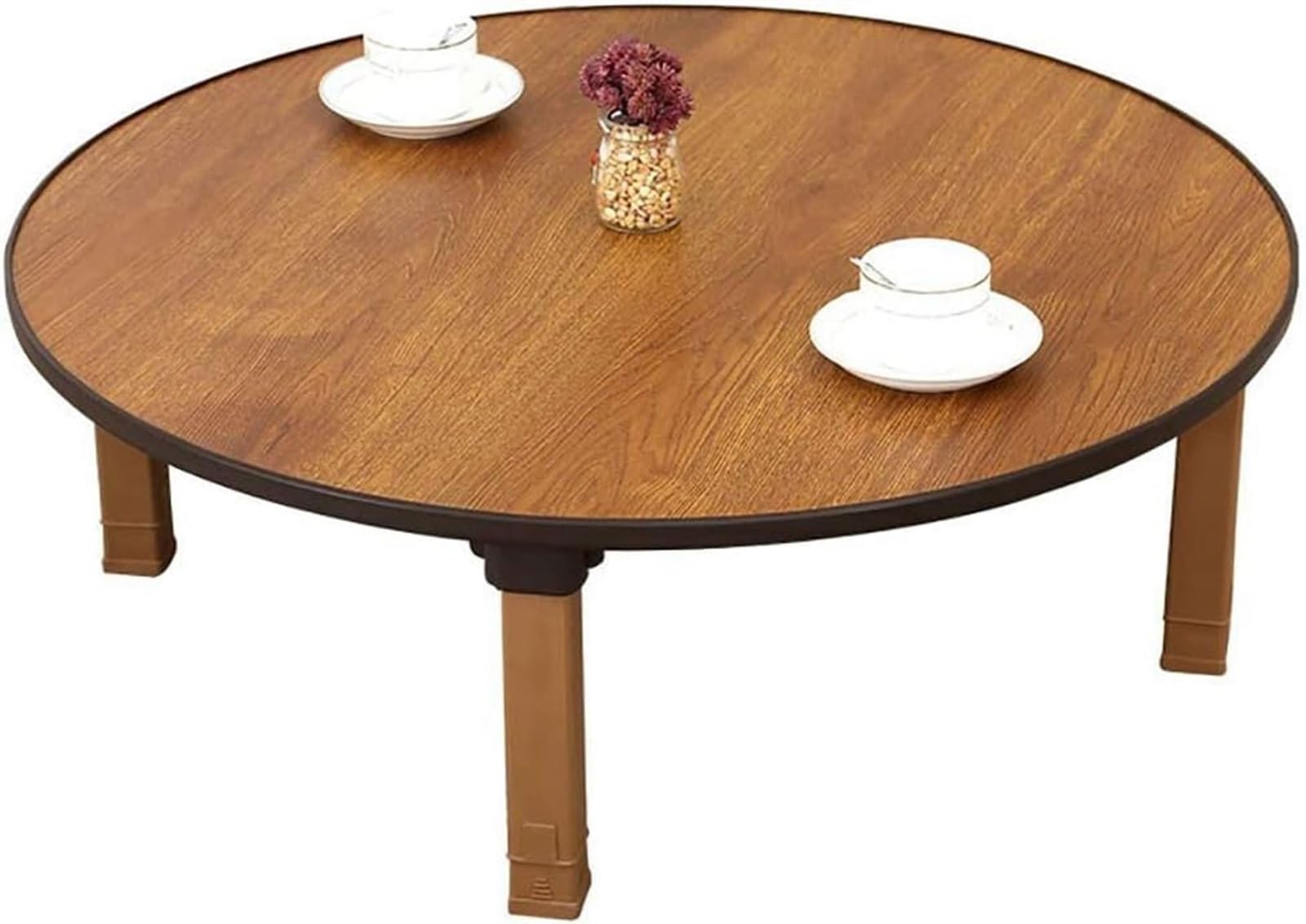 Table basse japonaise pliante ronde de salon pour petits espaces